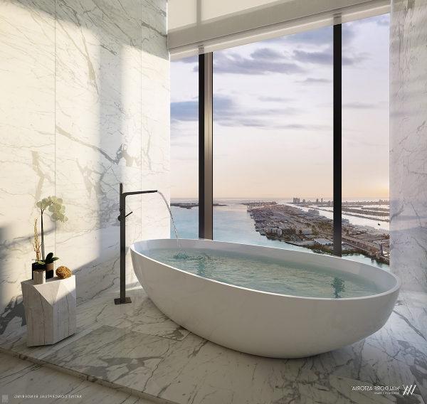 Rendering of 华德福Astoria Residences Miami Master Bathroom