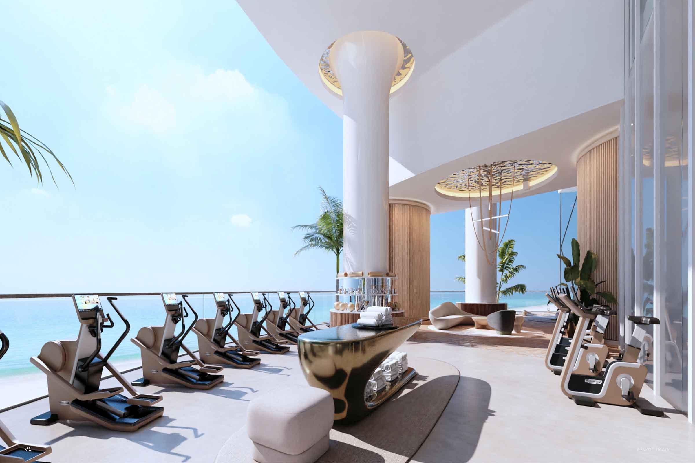 Bentley Miami Tower Fitness Terrace Rendering